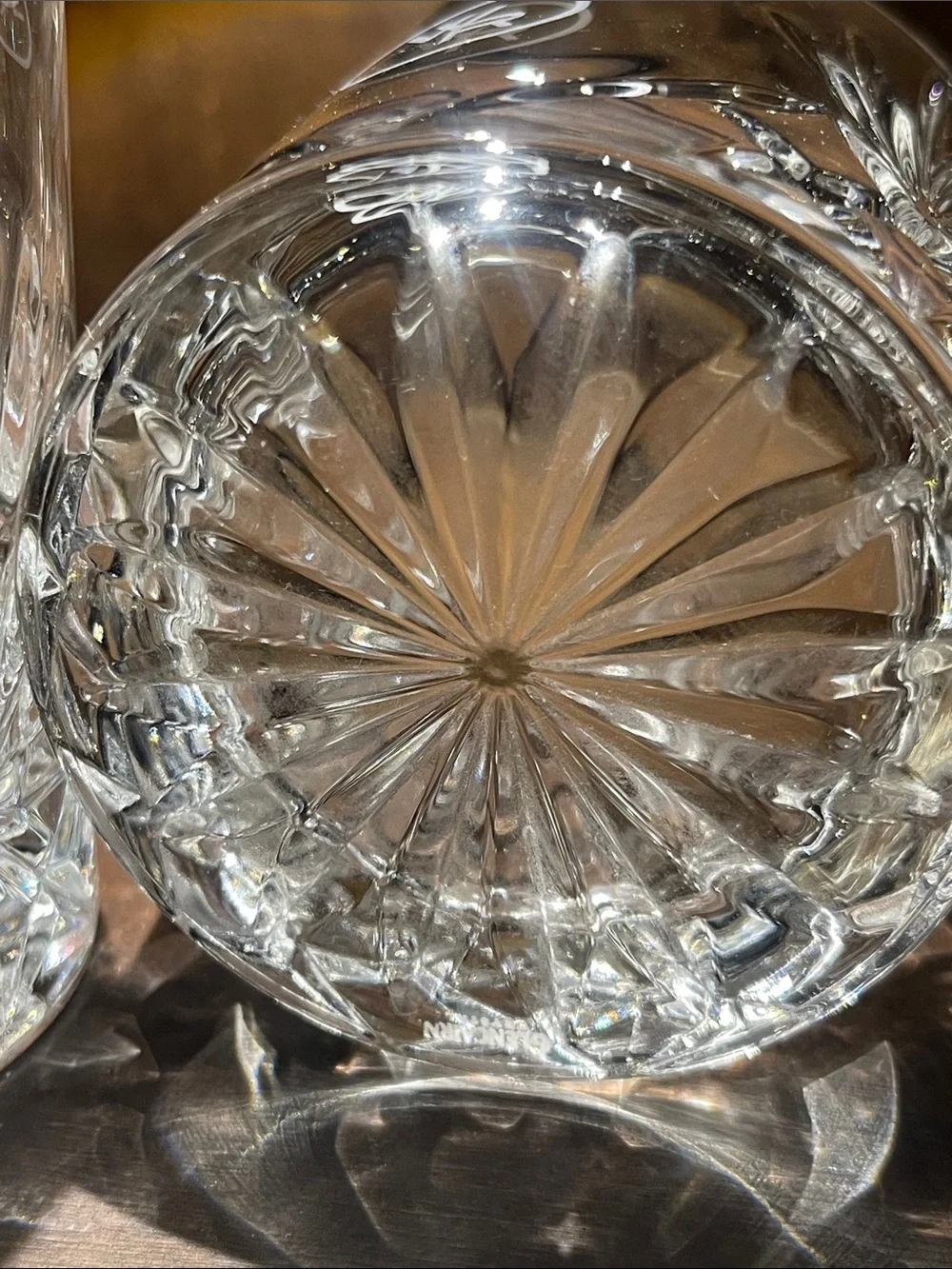 Lot of 2 Glencarin Woodford Reserve Crystal Lowball Wiskey Glasses